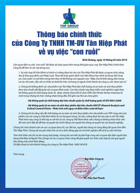 Thong bao chinh thuc THP