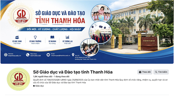 Thanh Hóa: Sở GD&ĐT đưa vào vận hành Fanpage chính thức, tiếp nhận phản ánh của người dân