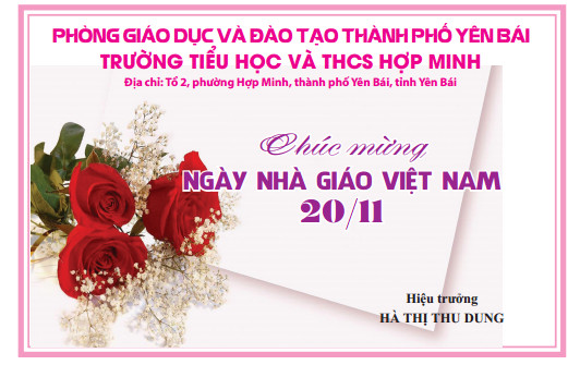Trường Tiểu học và Trung học cơ sở Hợp Minh chúc mừng ngày nhà giáo Việt Nam 20/11/2016