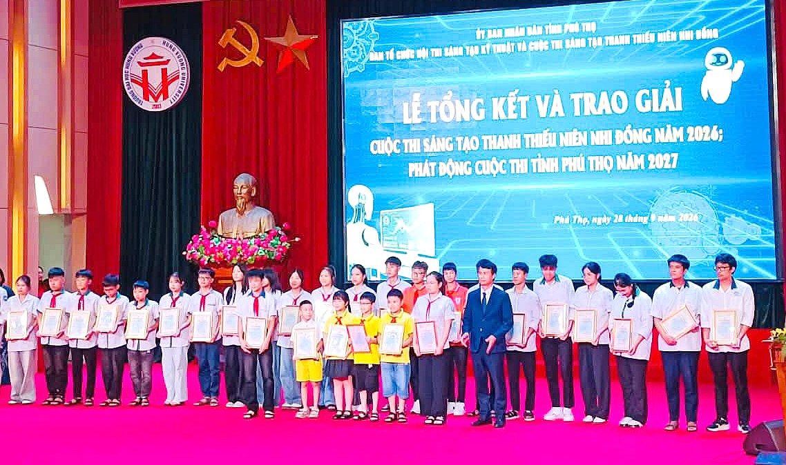 Trường Tiểu học Đinh Tiên Hoàng đoạt giải Cuộc thi Sáng tạo thanh thiếu niên, nhi đồng tỉnh Phú Thọ năm 2026