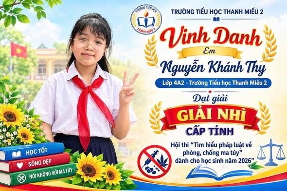 Trường Tiểu học Thanh Miếu 2 vinh danh giáo viên, học sinh đạt thành tích cấp tỉnh năm 2026