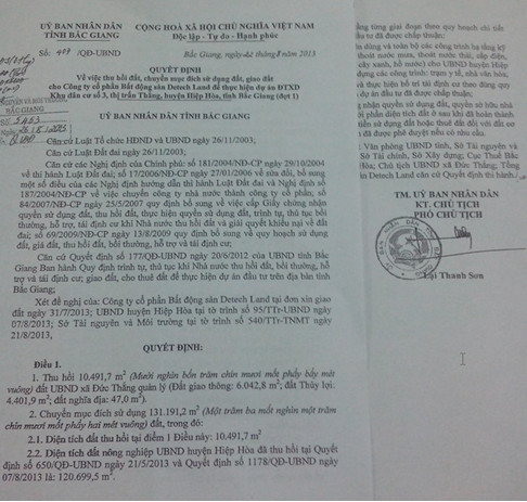 Hiệp Hòa, Bắc Giang: Việc thu hồi  đất ở thị trấn Thắng là đúng trình tự quy định