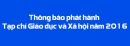 Thông báo về việc phát hành Tạp chí Giáo dục và Xã hội năm 2016